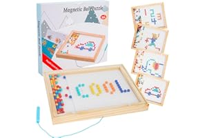 Ark miido Magnetic Drawing Board Magnetic Dot Drawing Pad Magnetic Doodle Board with Pen Beads Pattern Sorting Matching Games Fine Motor Skills for Boys Girls 1 Years+