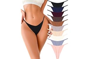 UNDER THE SEA 10 Pack G String Thongs for Women Seamless Underwear Low Rise No Show Thong Stretch Womens Panties Sexy XS-2XL