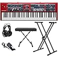Nord Stage 4 HA73 73-Key Fully-Weighted Keyboard Bundle with Adjustable Stand, Adjustable Bench, Studio Monitor Headphones and Sustain Pedal (5 Items)