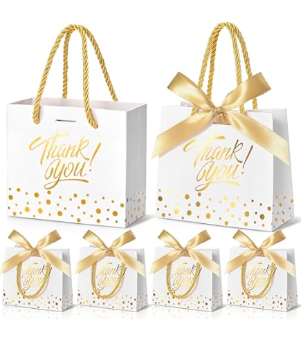 Honoson - 100 Bolsas De Regalo Pequeñas Gruesas Con Asas, 3.9 X 4.7 X 2.4 Pulgadas, Mini Bolsas