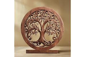 Decozen Solid Wood Tree Sculpture - Home Decor, Living Room, Boho, Coffee Table, Centerpiece Table Decorations, Mantle, Dining Table Centerpiece, Bathroom Shelf, Farmhouse, Christmas Decorations