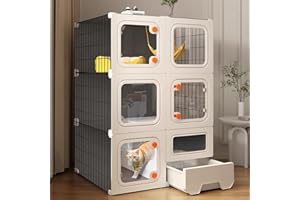 SNAAT Cat Cage Cat Enclosure with Litter Box, Cat Playpen Detachable Metal, Cat Cage Indoor and Outdoor, Ferret Cage, Rabbit Cage