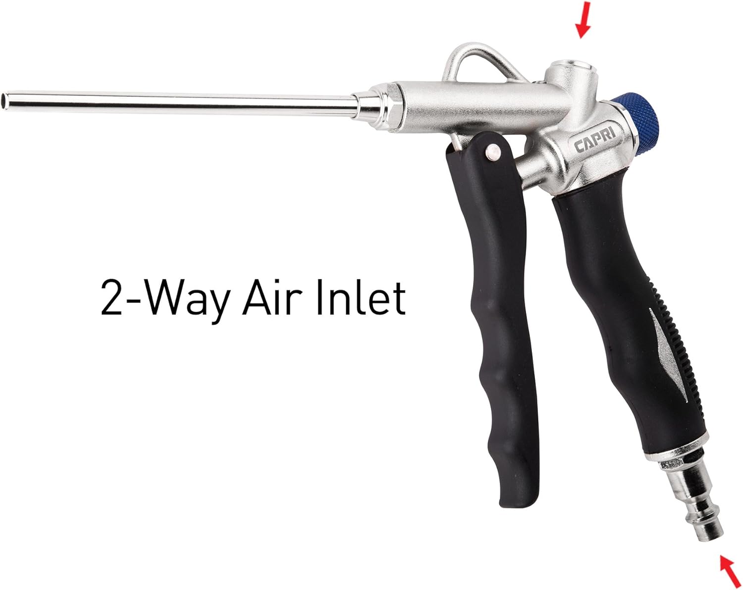 Capri Tools 2-Way Air Blow Gun with Adjustable Air Flow and Extended Nozzle - - 