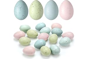16 Pcs Easter Speckled Eggs 2.4 Inch Plastic Speckled Eggs Bowl for Vase & Bowl Filler, DIY Easter Spring Home Party Favors a