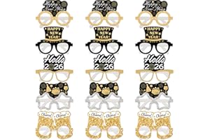 Fancy Land 15 Pcs Happy New Year Eyeglasses for New Years Eve Party Supplies 2026 Party Favors Photo Booth Props