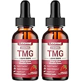 lickshine 2 Packs 2000MG TMG Suupplements Liquid Drops - Trimethylglycine, Ginkgo Biloba, Rhodiola Rosea & Vitamins B, High Absorption, Brain Function - Strawberry Flavor 4 Fl.Oz