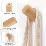 Bansusu 6 Pcs Wooden Coat Hooks Hangers for Clothes Scarves Towel 15 kg view 3