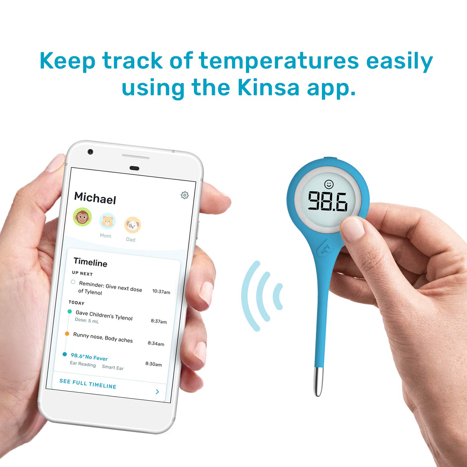 Kinsa Smart,Fever, Digital Medical Baby, Kid and Adult Termometro