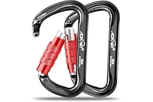 AOKWIT 30KN Auto Locking Carabiner Clip Twist Lock UIAA Certified Large Climbing Carabiner Heavy Duty Carabiner for Rock Tree Climbing Rappelling Mountaineering Caving Rescue Arborist Aerial Yoga
