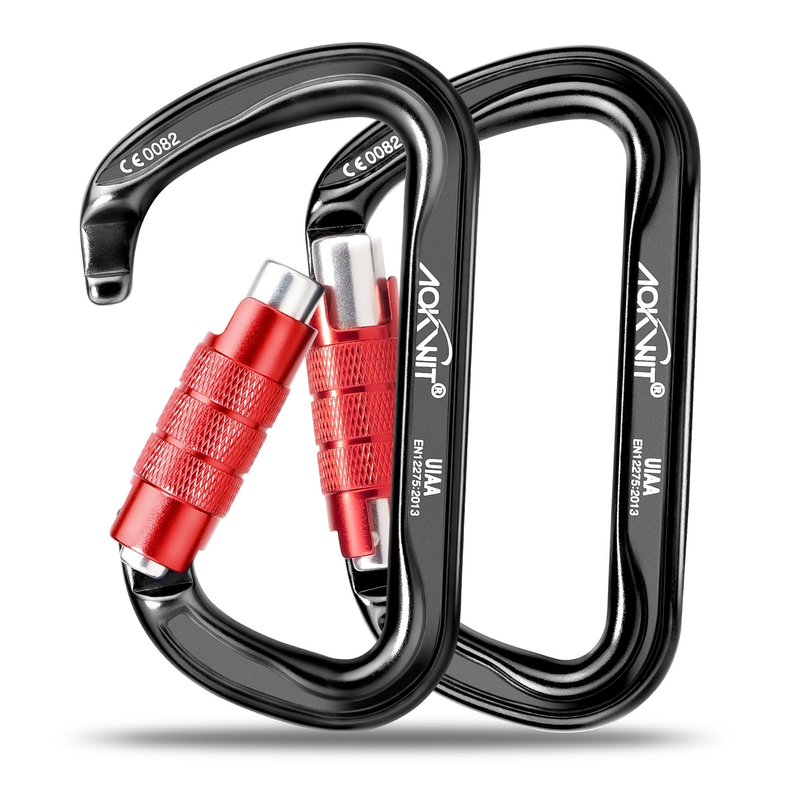 Photo 1 of *PARTIAL SET - ONLY 1*
30KN Auto Locking Carabiner Clip Twist Lock UIAA Certified Large Climbing Carabiner Heavy Duty Carabiner for Rock Tree Climbing Rappelling Mountaineering Caving Rescue Arborist Aerial Yoga (2PCS)