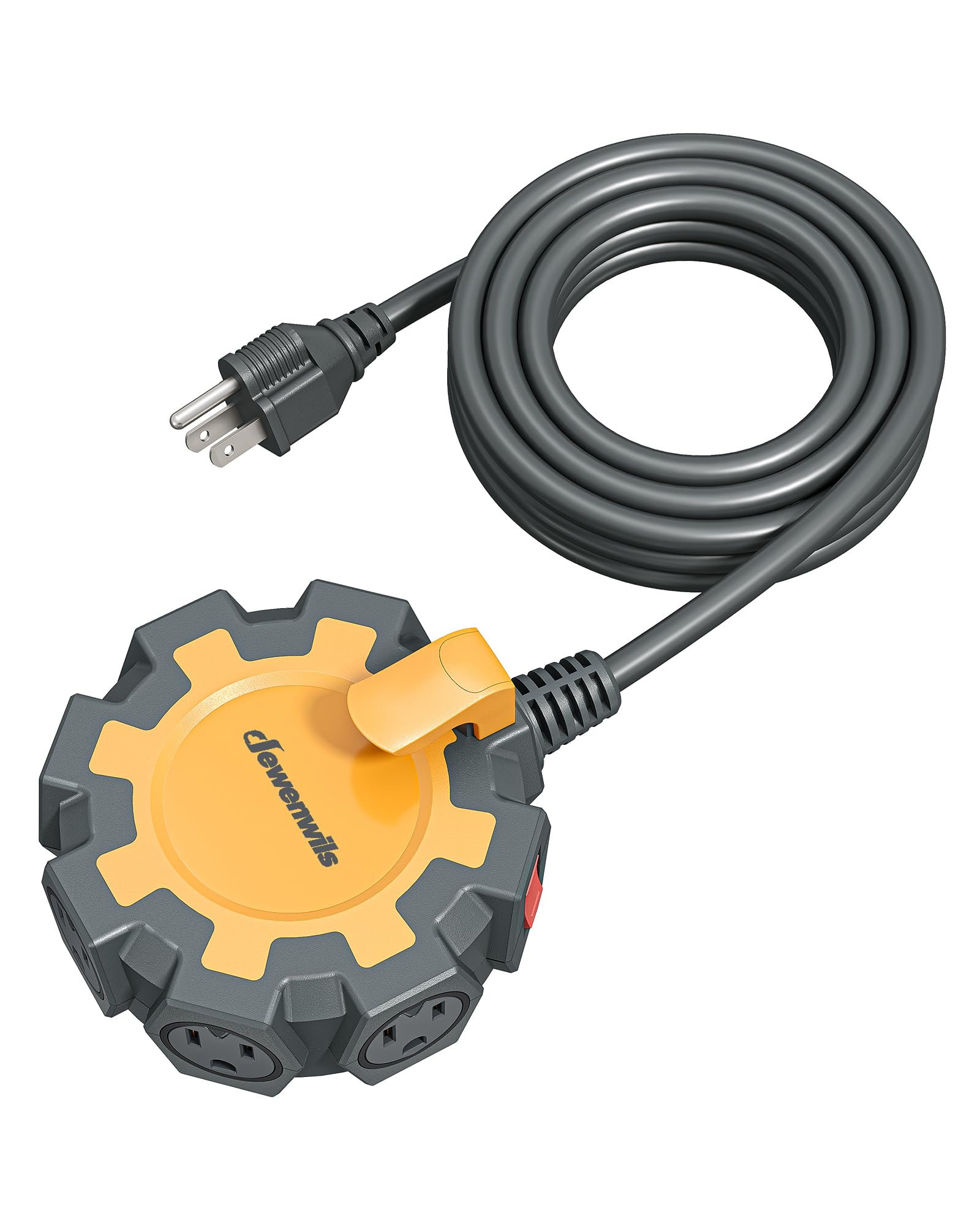 Photo 1 of DEWENWILS Industrial Power Strip with 6-Outlet, 15FT Multifaceted Head Heavy Duty Extension Cord, UL Listed, 14/3C SJTW, Workshop/Garage Extension Cord, 125V, 60Hz, 15A, 1875W