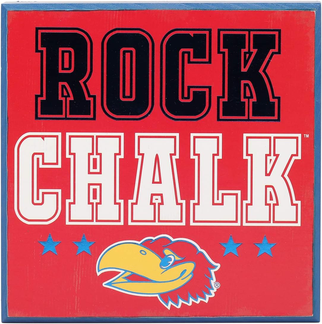 Open Road Brands Kansas University of Kansas Rock Chalk Mascot Wall Art - Officially Licensed Product - Perfect Size and Addition to You Home Decor