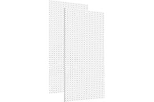 Triton Products High Density Fiberboards - Set of 2 Pegboard Wall Panels for Garage Storage and Organization, 24" x 48" (White)