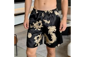 Mens Pajama Bottoms, Summer Lounge Pants for Men, Soft Comfy Sleepwear Pants, Casual Elastic Waist Homewear Shorts