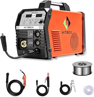 HITBOX MIG Welder 200Amp Inverter MIG ARC Lift TIG Gas Gasless 4 in 1 Multifunction