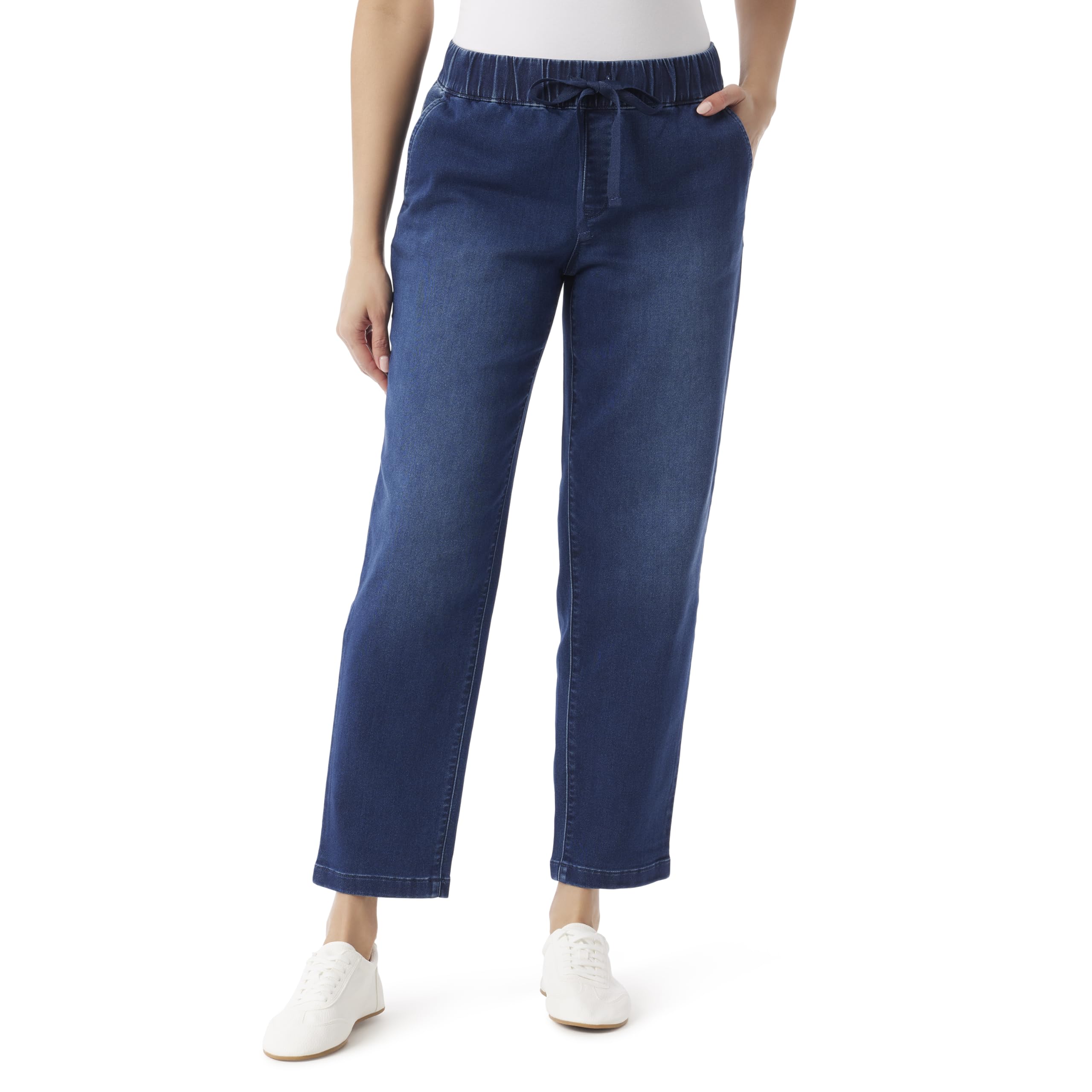 Gloria Vanderbilt Women Anya Drawstring Pull On Straight Leg Jean Standard