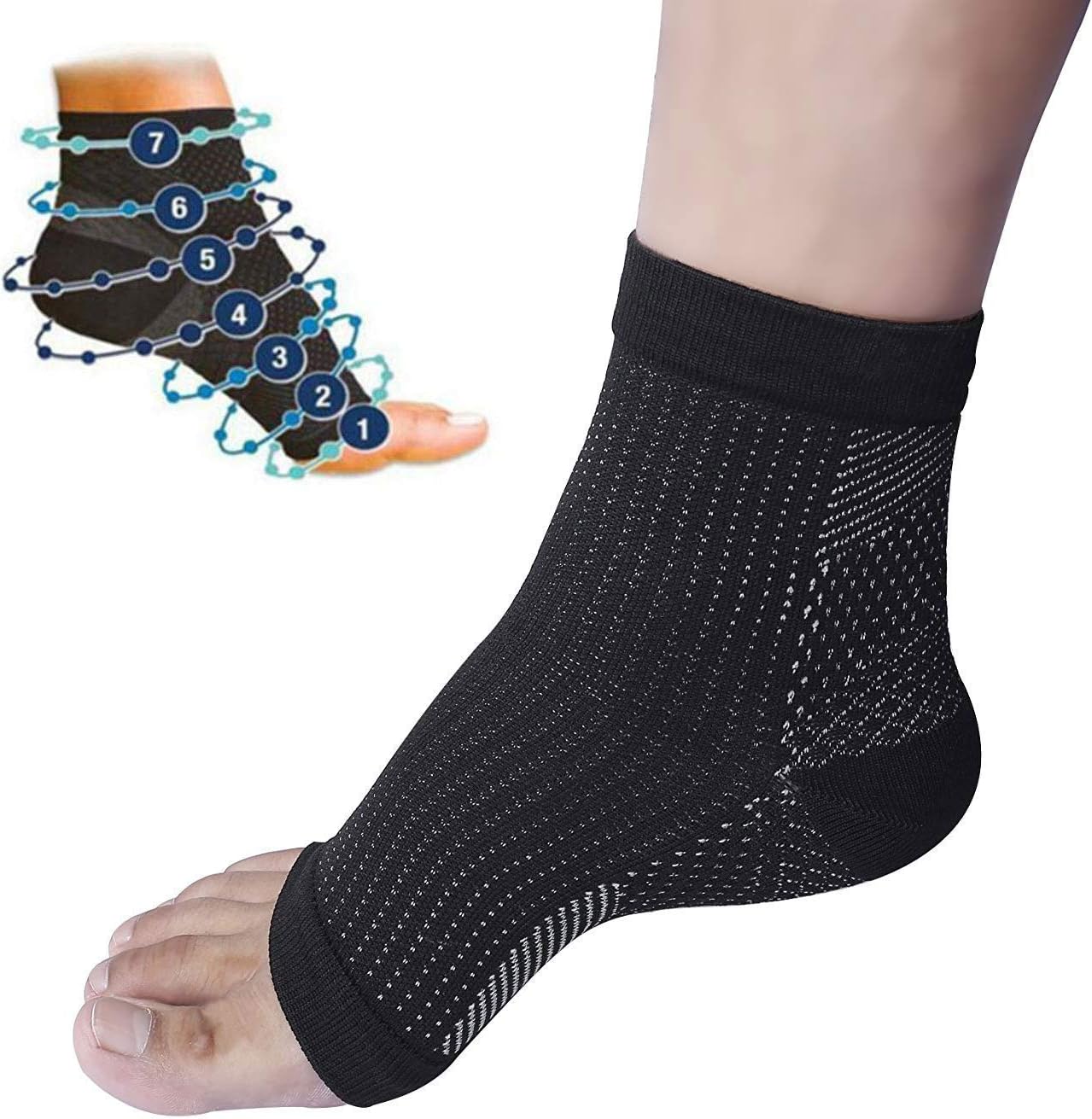 Compression Vita-Wear Copper Infused Magnetic Foot Support Socks Original Quality,Recovery Foot Sleeves,Ankle Plantar Fasciitis Support Socks (5 Pairs) (3 Skin+2 Copper, S/M)