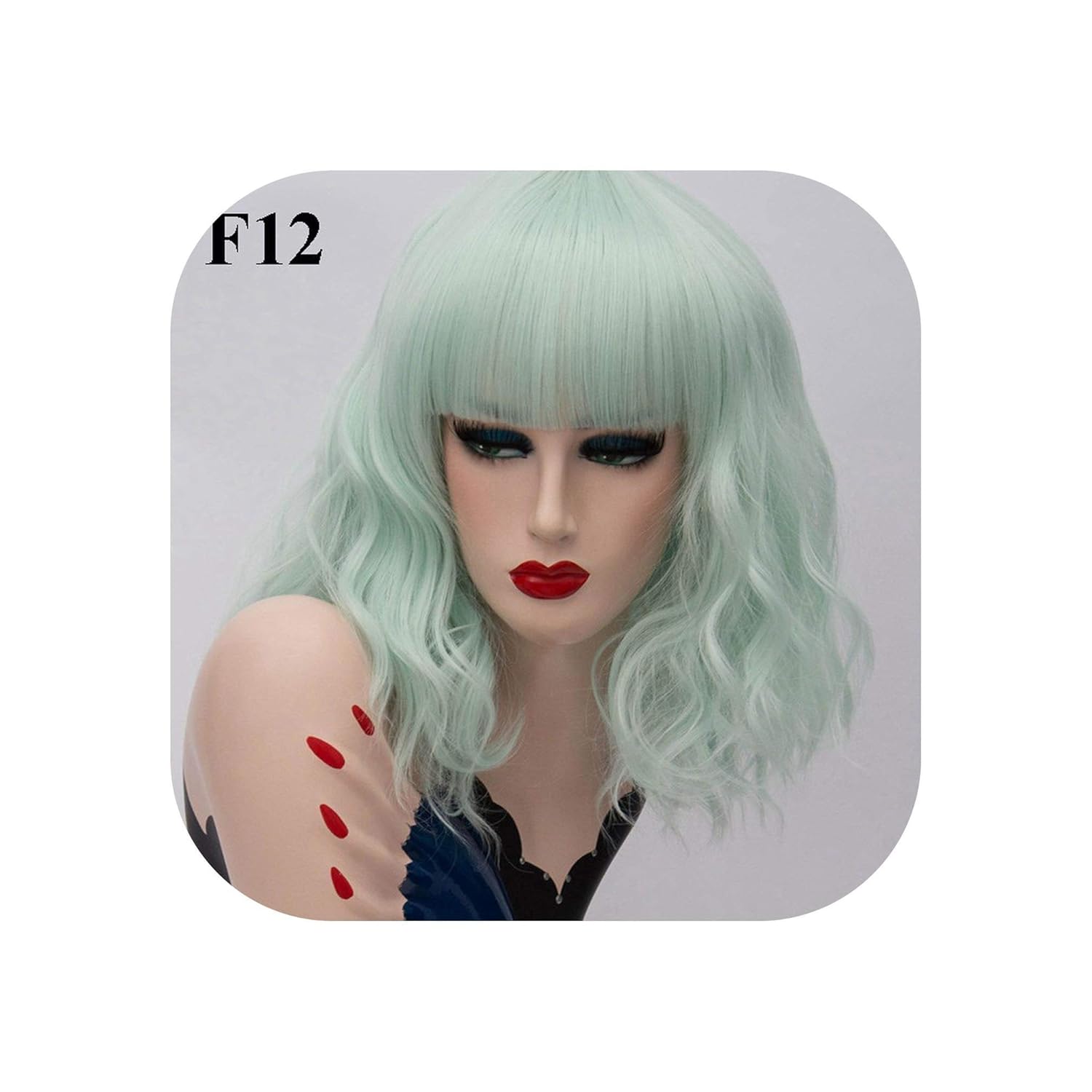 Amazon Com Short Synthetic Cosplay Wigs Rose Net Blonde Wavy Wig