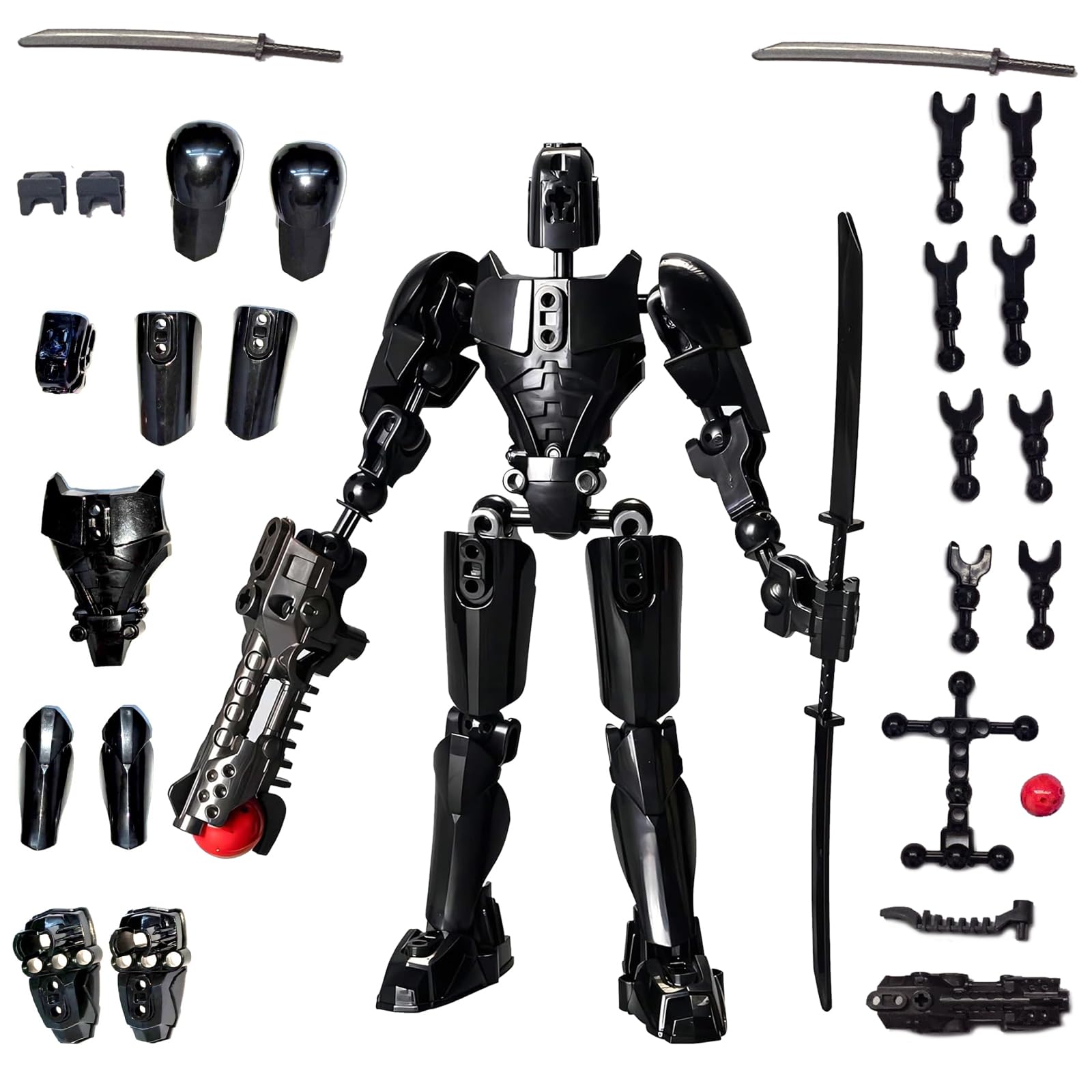 Lucky 13 Action Figures Activity Robot, Titan T13 3D Printed Mannequin Toys Multi-Jointed Movable Robots，PVC Toys Desktop Ornaments Figure ，Home Desktop Decorations Gifts for Game Lovers (black)