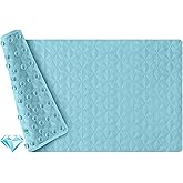 WRISIN Non Slip Bathtub Mat for Bath Tub Shower - Natural Rubber Mat with 241 Suction Cups - Soft Bathroom Safety Mat - Unique Diamond Pattern - Fatigue Relief - Machine Washable - 16 × 28 Inch