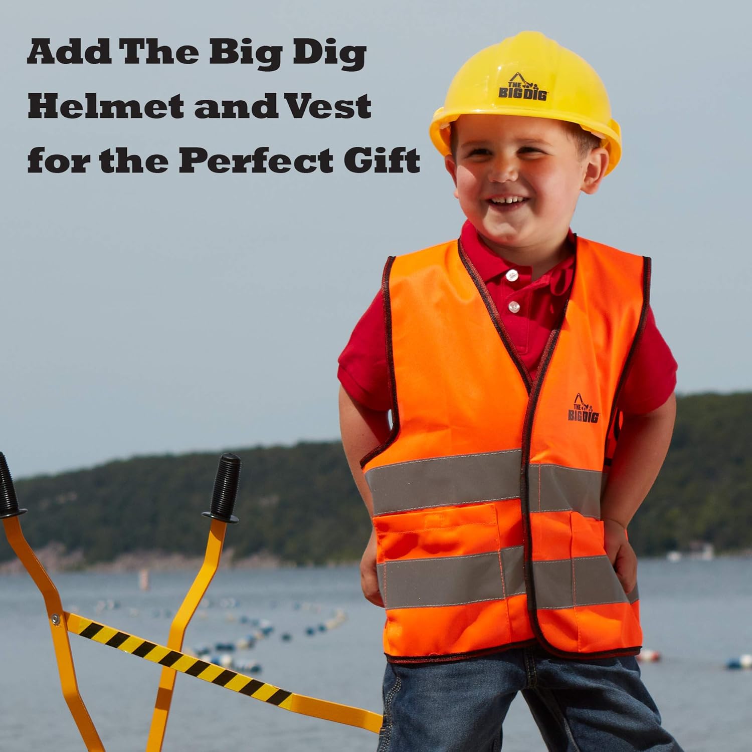 The Big Dig Sandbox Digger Excavator Crane with 360° Rotation with Base, Great for Sand, Dirt and Snow, Steel Outdoor Play Toy: Toys & Games