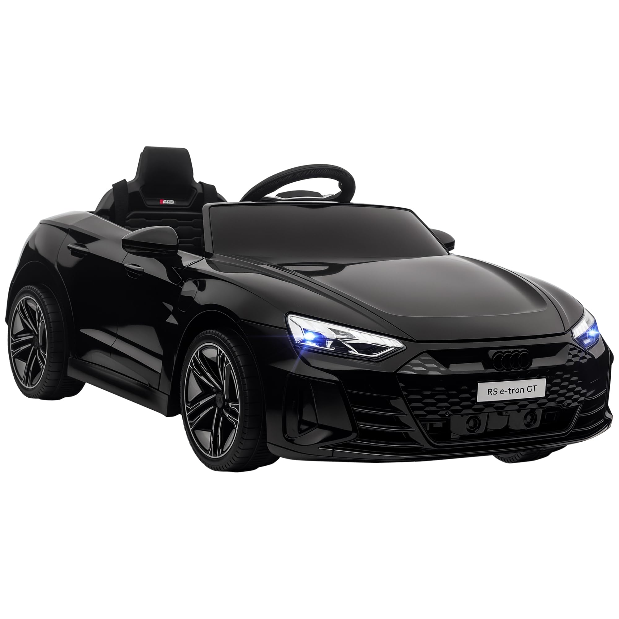 Aosom Electric Car for Kids, 12V Licensed Audi RS E-tron GT 3.1 MPH Kids Ride on Car, Ride-on Toy with Remote Control, 4 Suspension Wheels, Horn, Music, Lights, for Boys and Girls, Black