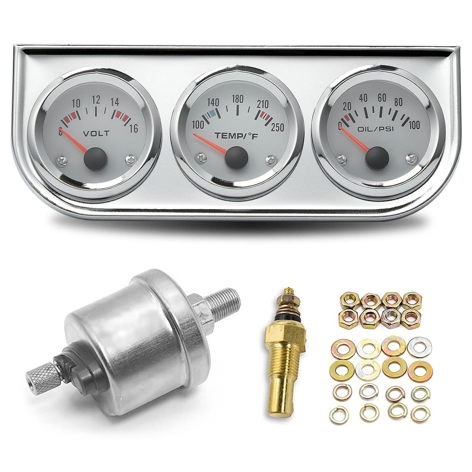 BREADEEP 52mm 3 in 1 Car Auto Gauge Kit