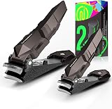 INXEN Nail Clippers with Catcher Large Stainless Steel One-Piece Design view 1