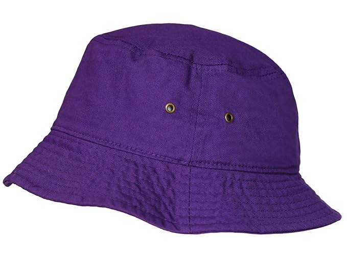 KMystic Solid Cotton Plain Bucket Hat (Small/Medium, Purple) Amazon.in