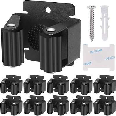 Hejo 10 Pack Mop Broom Holder Stainless Steel Wall Mounted Storage Rack