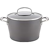 Anolon Allure Hard Anodized Aluminum Dutch Oven, 5 Quart, Dark Gray
