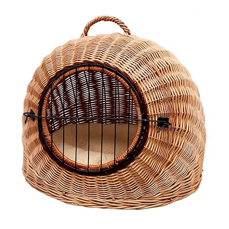 GalaDis 1-3-K Katzen-Transportkorb/Transportbox (55 x 45 x 45 cm) + 1 Kissen, abnehmbares Gitter, Katzenkorb o. Katzenhöhle/H