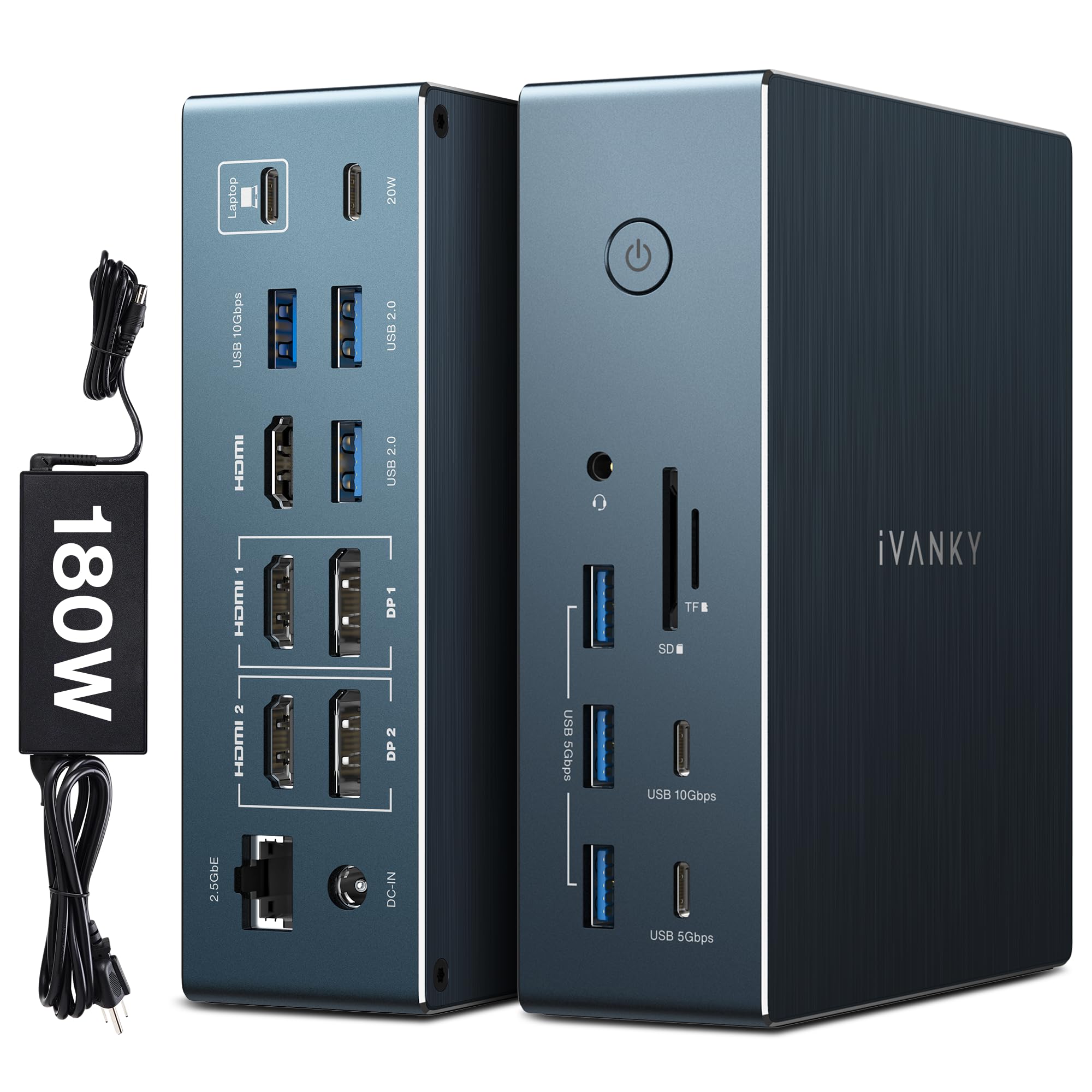 Photo 1 of iVANKY 20-in-1 DisplayLink Docking Station 3 Monitor for Window and MacBook Pro/Air, Triple 4K@60Hz Display for M5/M4/M3/M2/M1 MacBook/Windows, 180W Power, 2.5GbE, HDMI, DP, 10Gbps, Driver Needed