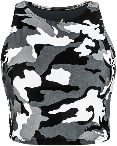grey camo crop top