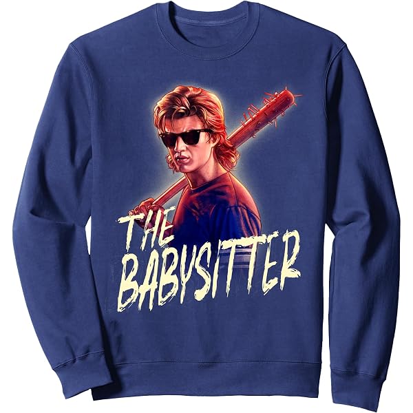 B&S Boutique Steve The Babysitter T-Shirt Uomo – Maglietta Nera, Taglia XL, Stampata A Mano, Idea Regalo