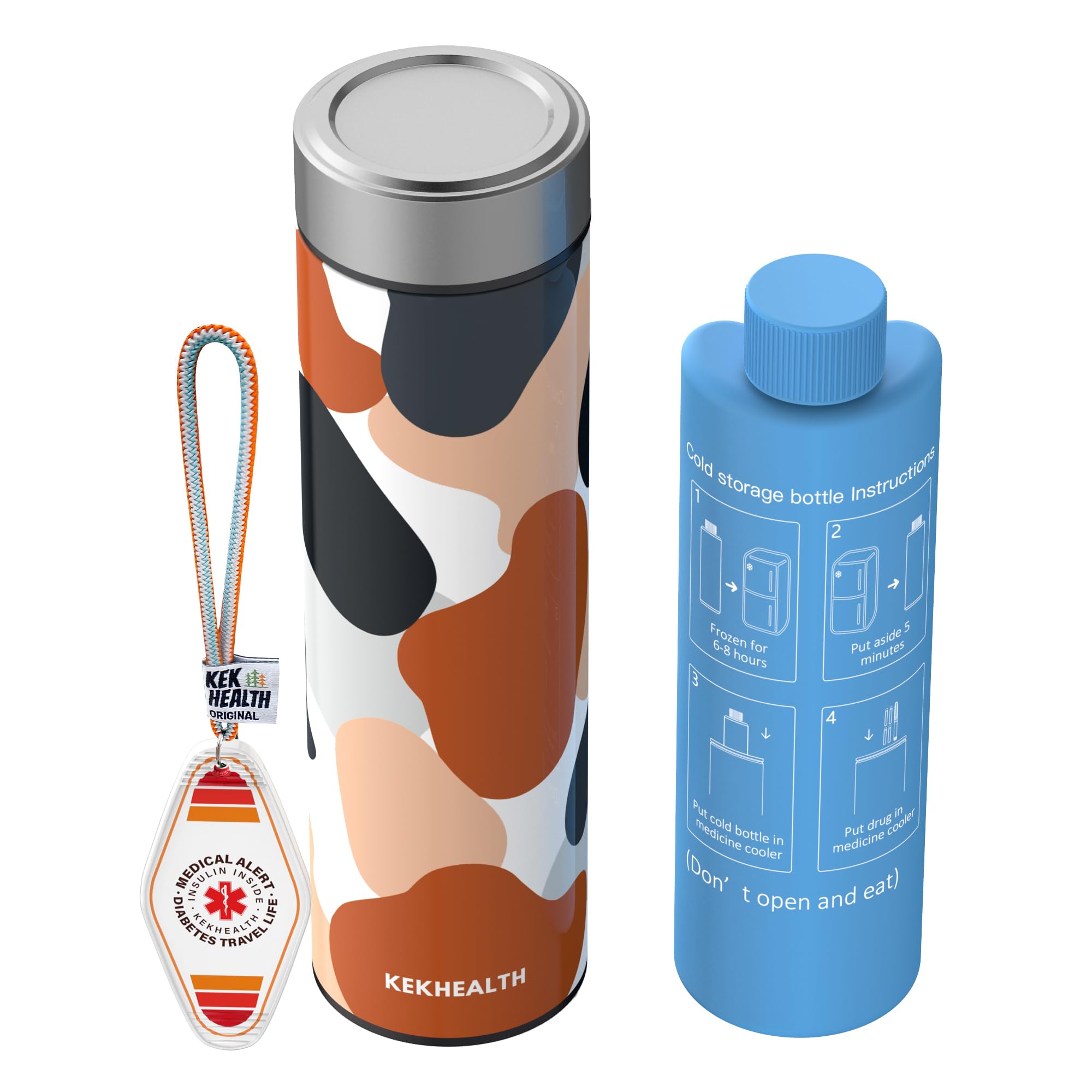 KEKHEALTH 60H Insulin Cooler Travel Case, Insulin Pens Case, Medicine Cool Bag with QR Medical Tag, EpiPen Carry Case Diabetic Travel Kits with Biogel Ice Pack, TSA Approved (Brown) — image 1