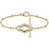 VACRONA Gold Tiny Beaded Bracelet 14K Gold Plated Chain Bracelets for Women Dainty Handmade Bracelet Adjustable Chain Jewelry Gifts