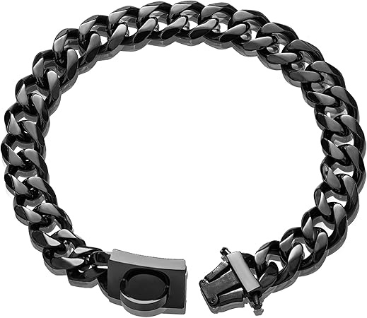 black dog chain collar