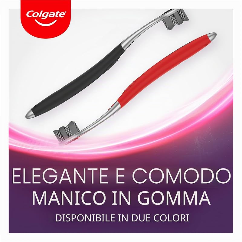 Spazzolino Manuale Colgate Max White Ultra, Sorriso Più Luminoso, Rimuove le Macchie Superficiali, Pulisce Tra i Denti, Setole ad Alta Densità, Imballaggio Riciclabile