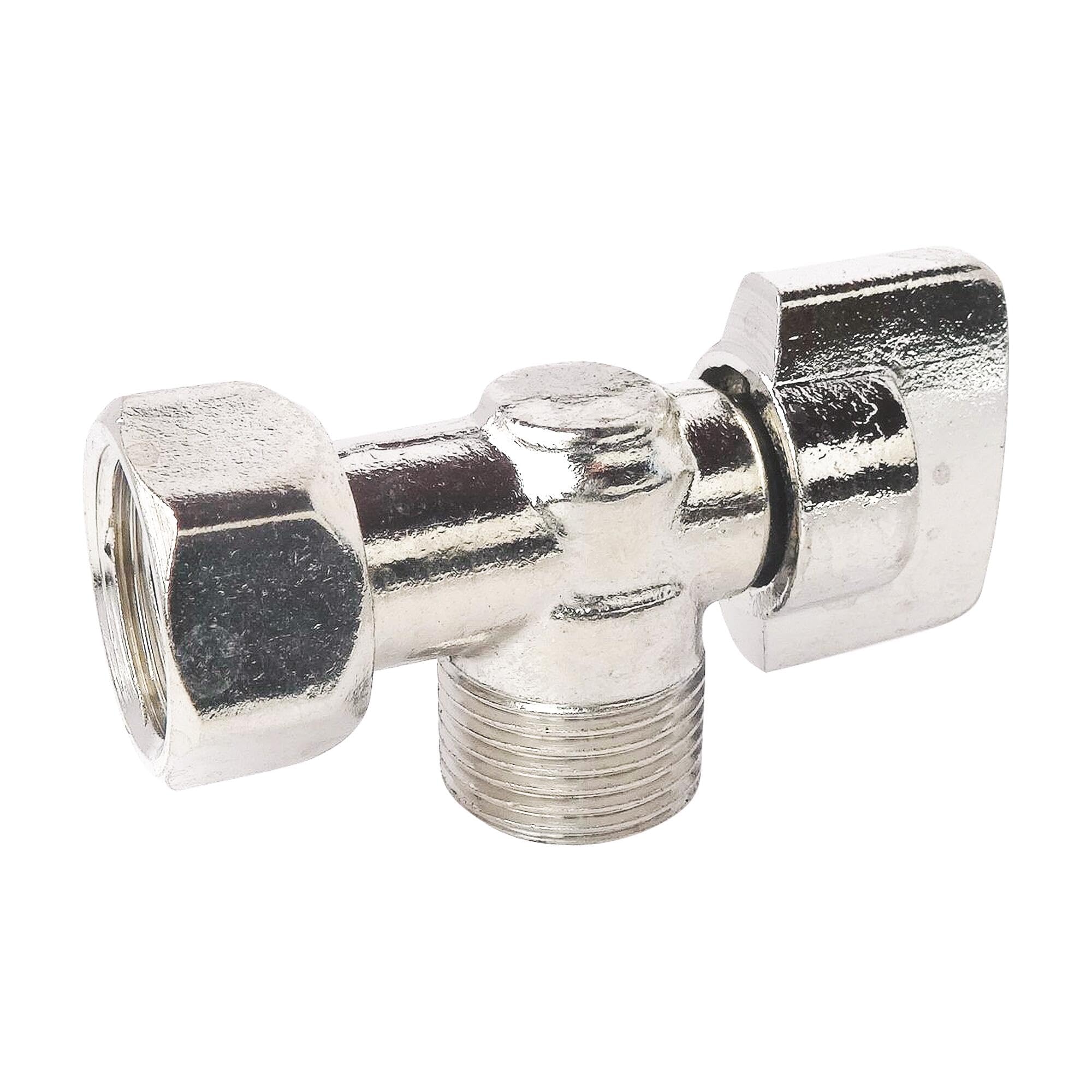 Somatherm 173-12 Square Flush Valve 1/4 Round M12/17 Nickel-Plated Brass, Grey