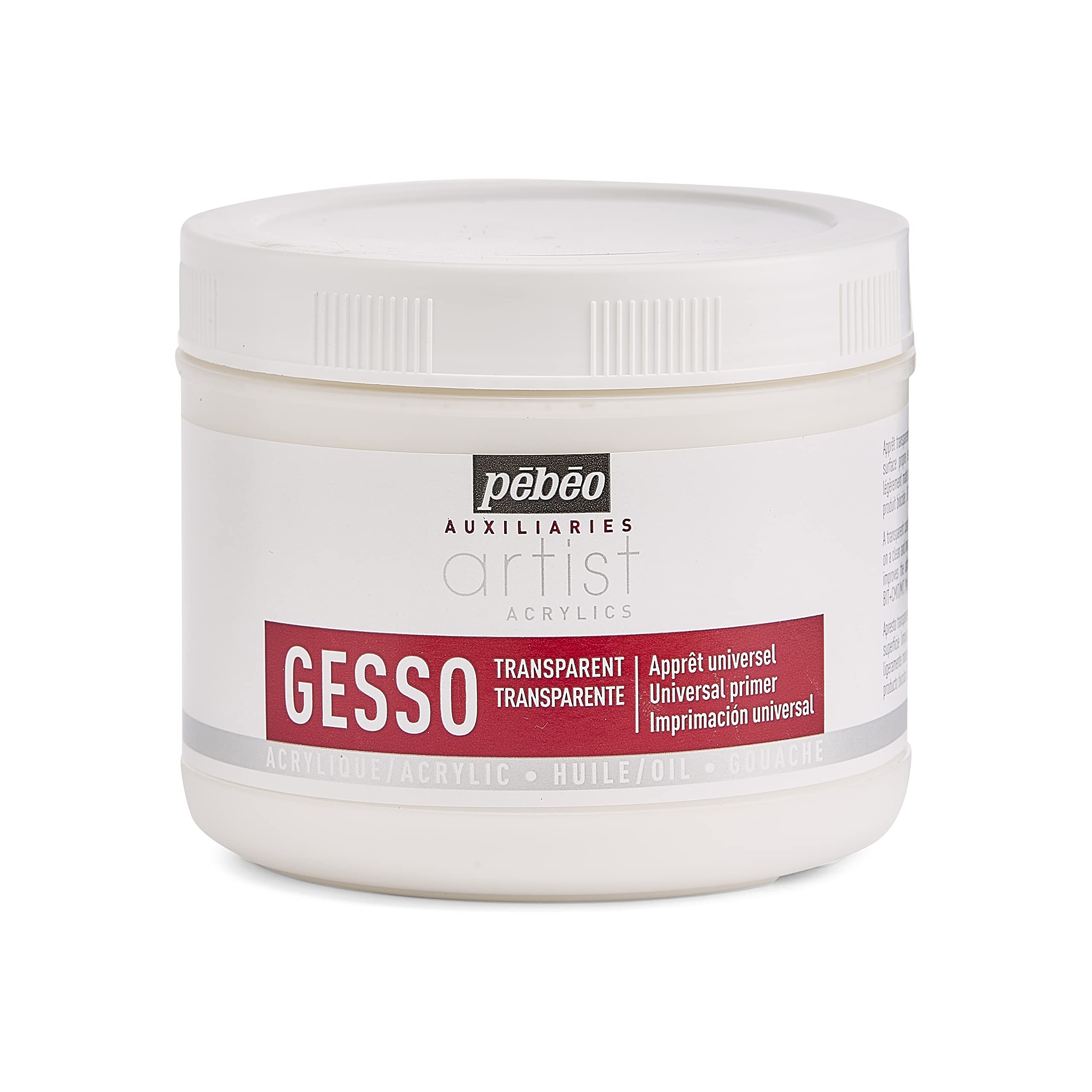 Pebeo 523850 500 ml Gesso, Transparent
