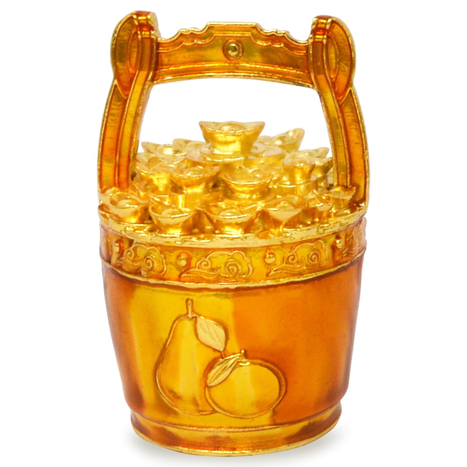 Juanxian Feng Shui Decorating Figurine Yellow “TAI KAT TAI LEY” Buckets Of Gold & Good Fortune LuckyFengshui Gift Attract Wealth Bring Good Luck