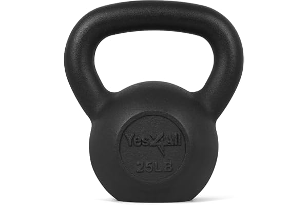 Yes4All 5-50 lbs Cast Iron Kettlebell for Dumbbell Weights Exercises, Gym, Full Body Home Workout Equipment, Push up, Grip an