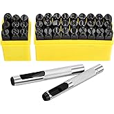 WorkBless 36PCS Metal Stamping Kit, 5/16" (8mm) Steel Number and Letter Punch Set, Include A-Z Alphabet, Number 0-8, & Symbol, Stamping Tool for Imprinting Plastic, Wood, Leather, Jewelry