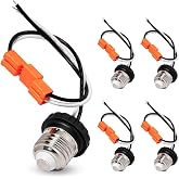 Rextin E26 Socket Adapter Medium Edison Base Male Screw in Light Bulb Socket Pigtail for Led Ceiling Lights Downlight Pack of 5 (B 5pcs)
