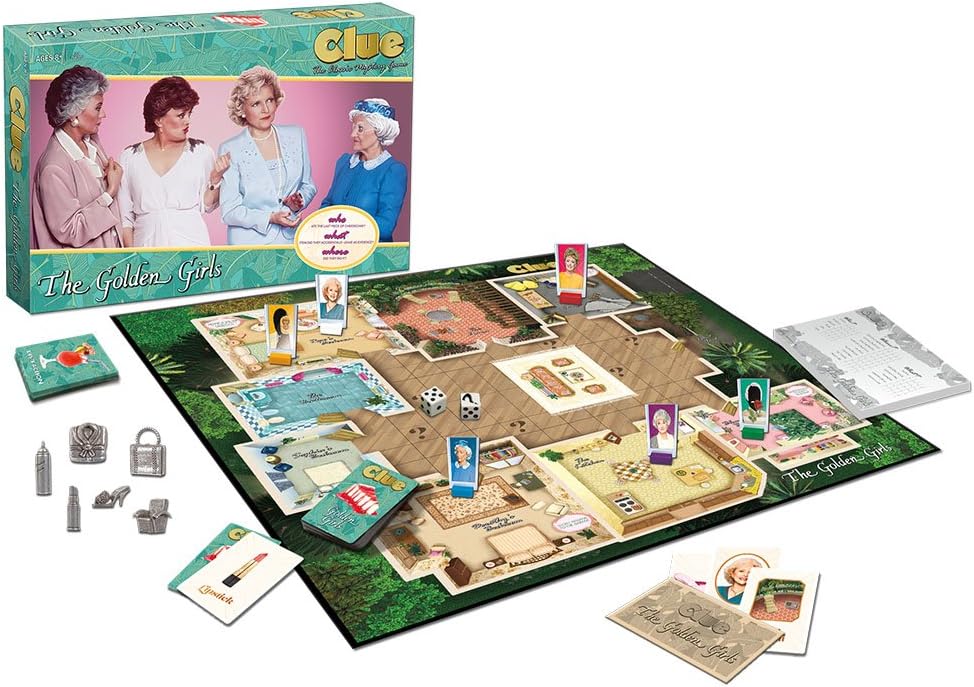 Amazon Com Clue The Golden Girls Board Game Golden Girls Tv Show Themed Game Solve The Mystery Of Who Ate The Lastpiece Of Cheesecake Officially Licensed Golden Girls Merchandise Themed