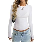 EasyGala Womens Long Sleeve Shirts Lightweight Stretchy Going Out Tops Crew Neck Basic Tee Slim Fit Fall Y2K Outfit 2026