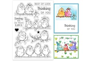 GLOBLELAND Tampons transparents en silicone avec motifs d'animaux de dessin animé pour bricolage, scrapbooking, fabrication d