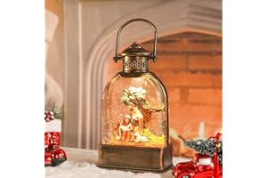 Taman Christmas Nativity Snow Globe, Musical Swirling Glitter Snowflakes Lighted Christmas Decorations Tabletop Home Décor