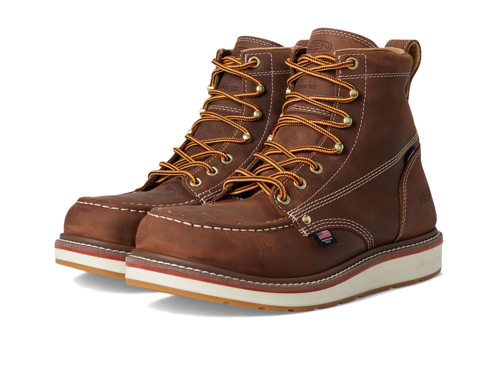 Photo 1 of ***(USED/ MINOR DAMAGE)***KEEN Utility Men's Liberty 6" Waterproof Boots (Carbon-Fiber Toe), Chestnut/Gum 10.5 Wide